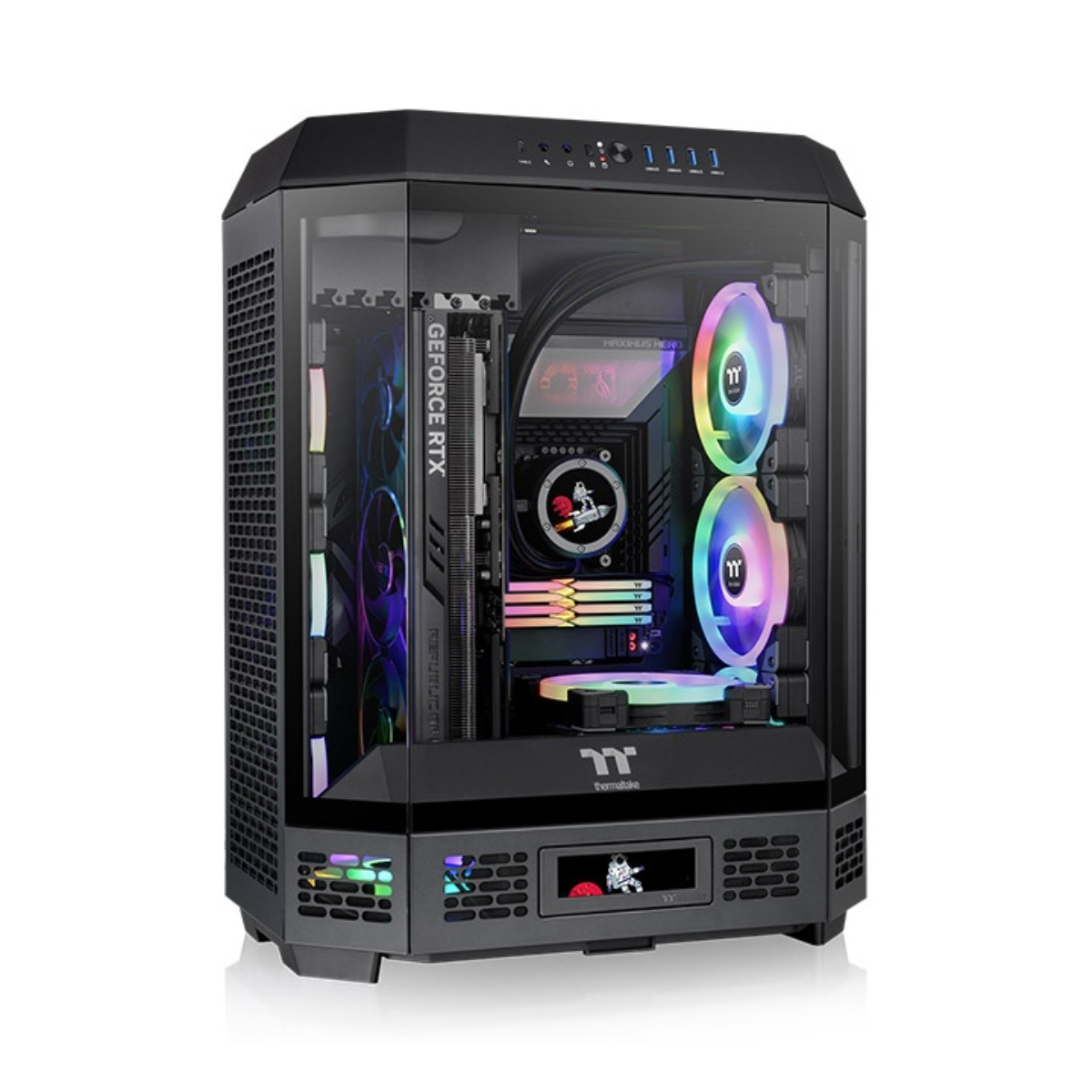 GABINETE TT THE TOWER 600 MID-TOWER TG X3 FAN X2 BLACK (5240)
