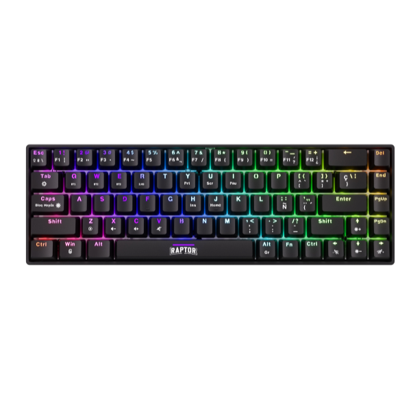 TECLADO GAMER RAPTOR FIRECLAW M68 WIRELESS MECANICO RETROILUMINADO RED OUTEMU (7336)