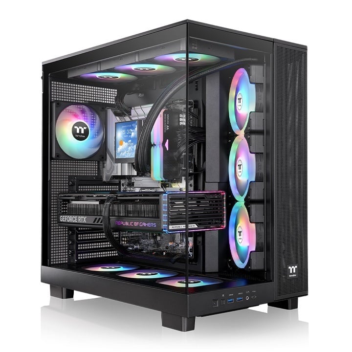 GABINETE TT VIEW 380 XL MID-TOWER TG X2 FAN ARGB X1 REVERSE FAN X3 BLACK (9675)