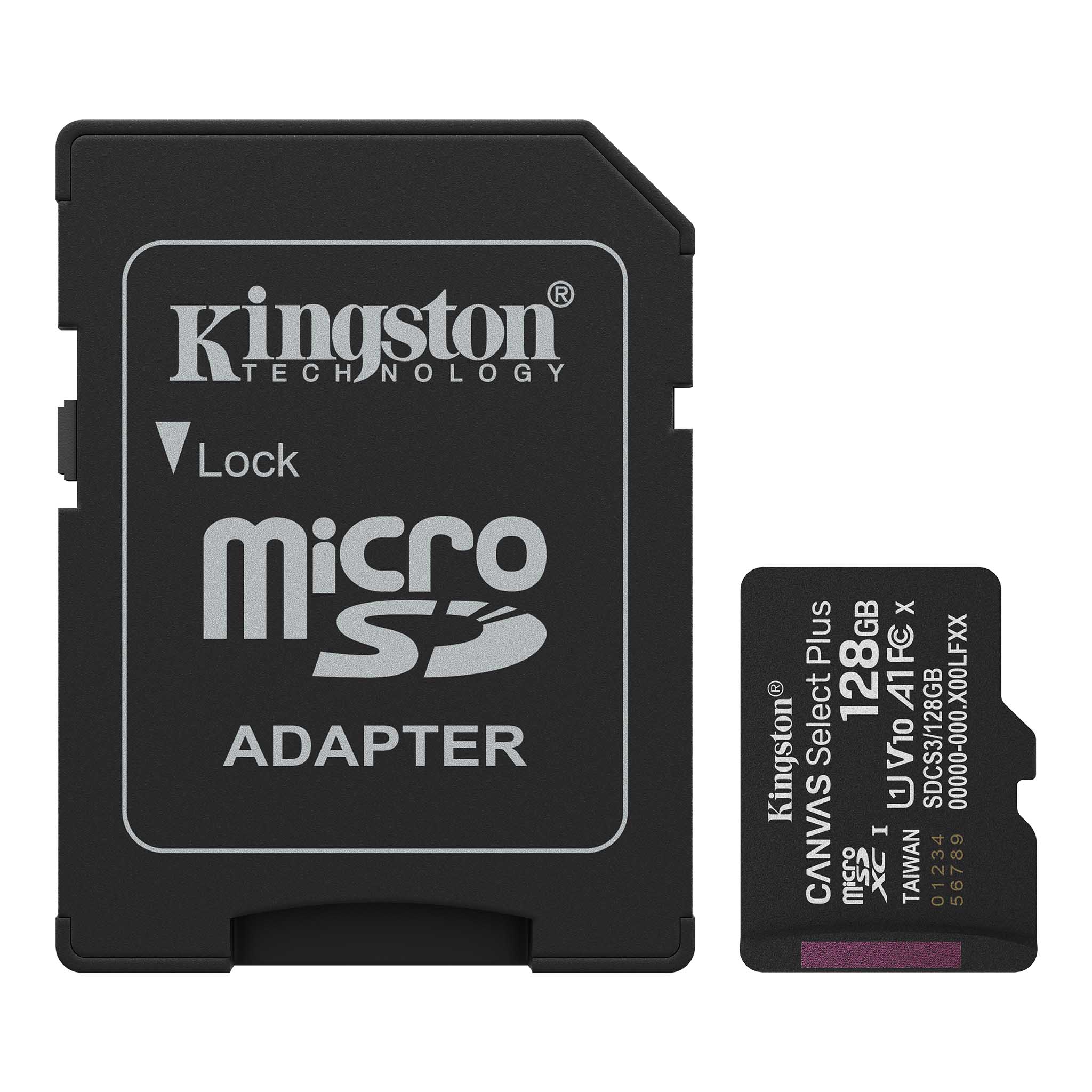MICROSD KINGSTON 128GB C/ADAP GEN3 150MB/S CANVAS S PLUS CL10 (8453)