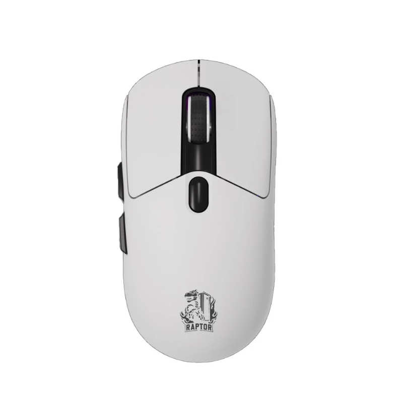 MOUSE GAMER RAPTOR STORM GRIP WIRELESS 7 BOTONES 24000DPI RGB PIXART SENSOR WHITE (7558)