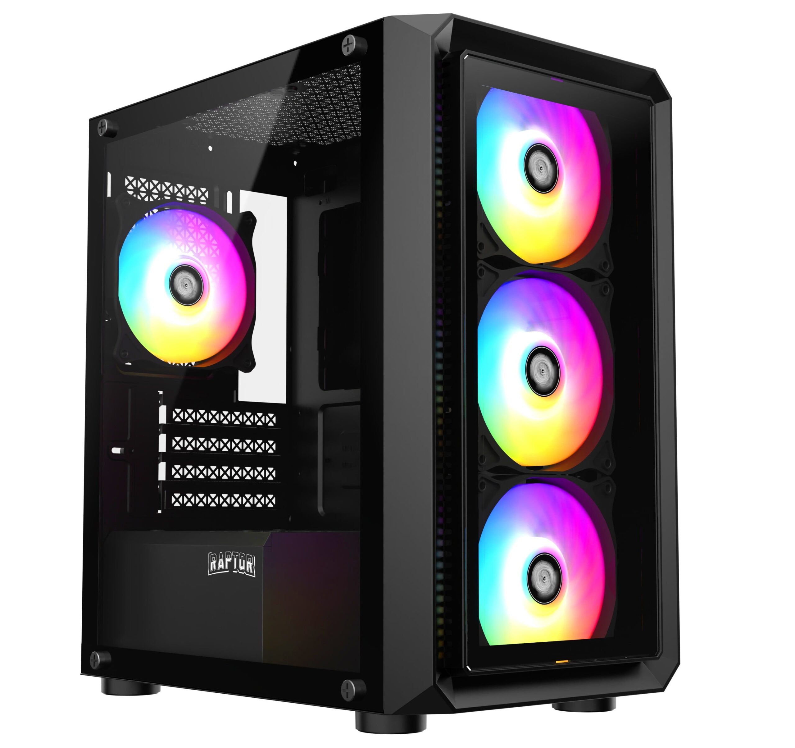 GABINETE RAPTOR INFINITY GLASS TG X2 MID-TOWER RGB FAN X4 (6717)