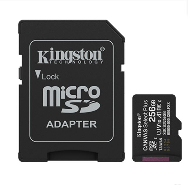 MICROSD KINGSTON 256GB C/ADAP GEN3 150MB/S CANVAS PLUS CL10 (8507)