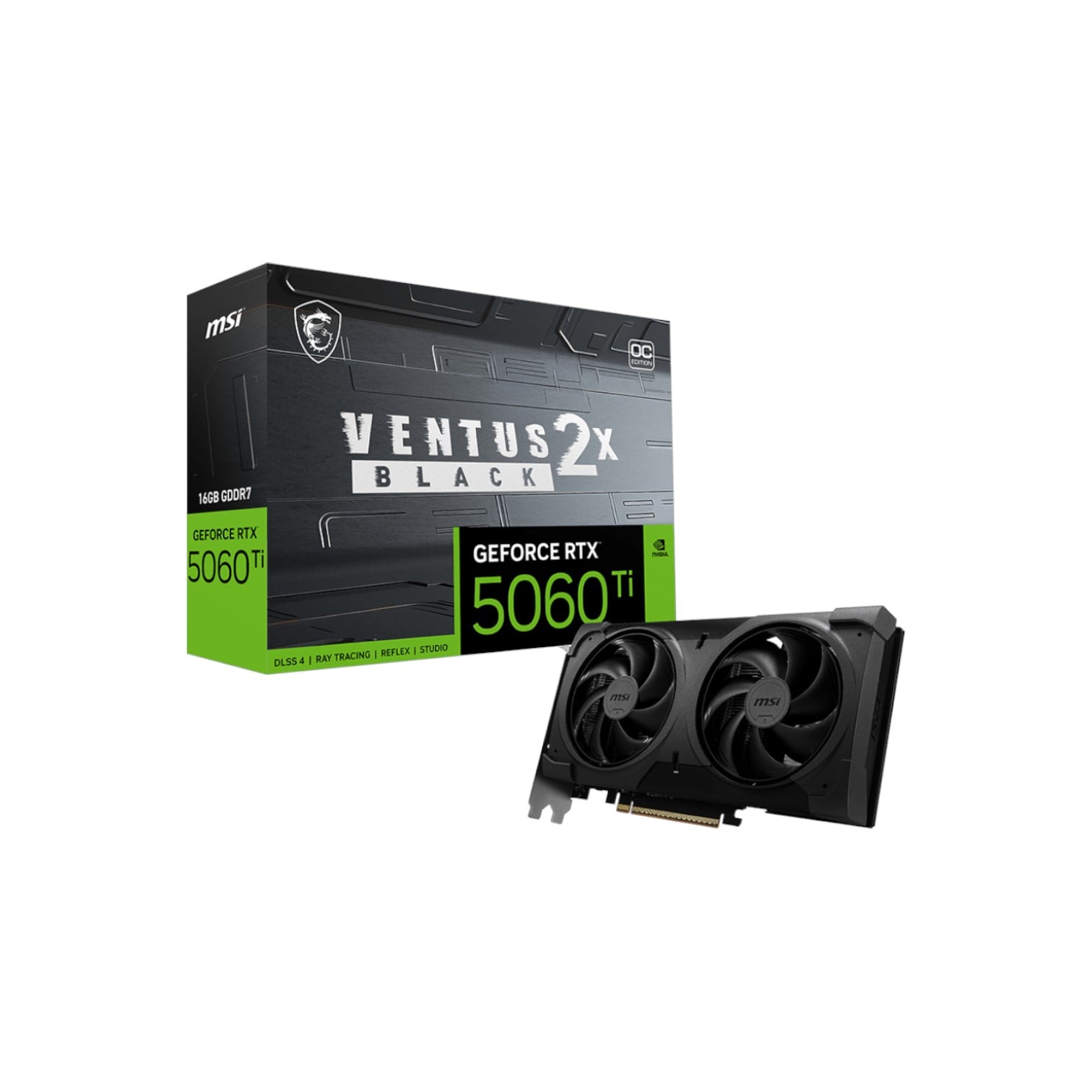 VGA MSI GEFORCE RTX 5060 TI VENTUS 2X OC BLACK PLUS 16G (4710)