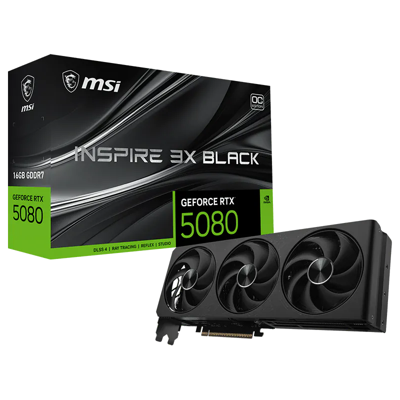 VGA MSI GEFORCE RTX 5080 16G INSPIRE 3X OC BLACK (7913)