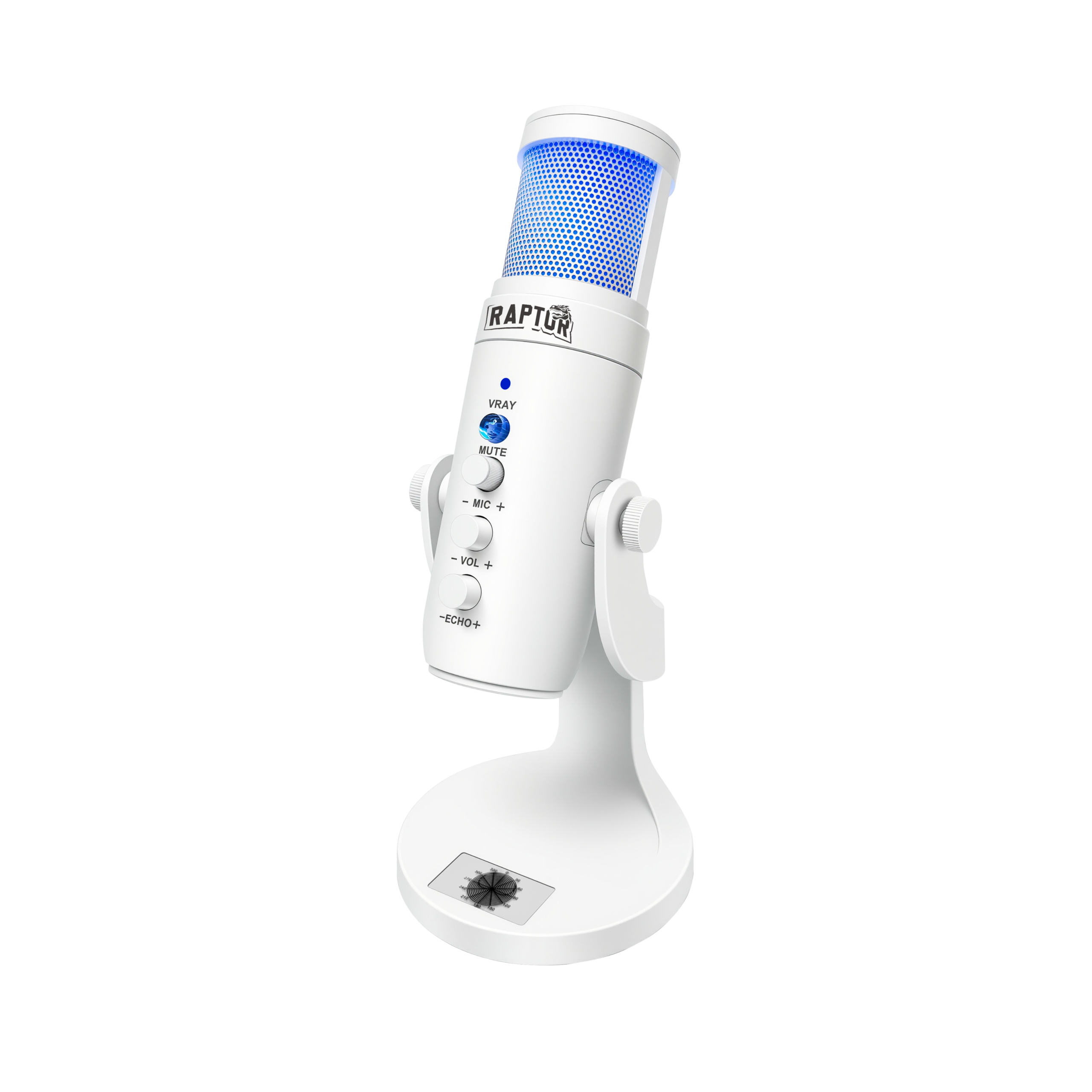 MICROFONO RAPTOR VOX PRO RGB USB P/STREAMING WHITE (2920)