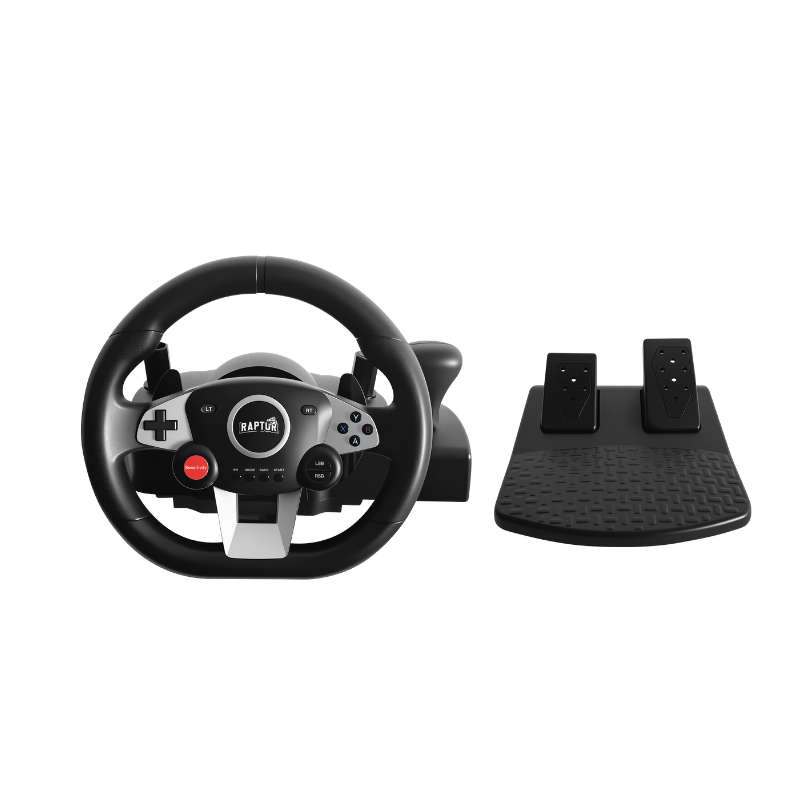 VOLANTE GAMER WHEELFORCE RAPTOR VIBRACION TYPE-C PC/PS4/PS3/XBOX (3026)