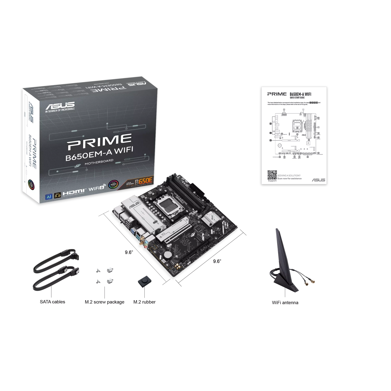 MOTHERBOARD ASUS PRIME B650EM-A WIFI AM5 DDR5