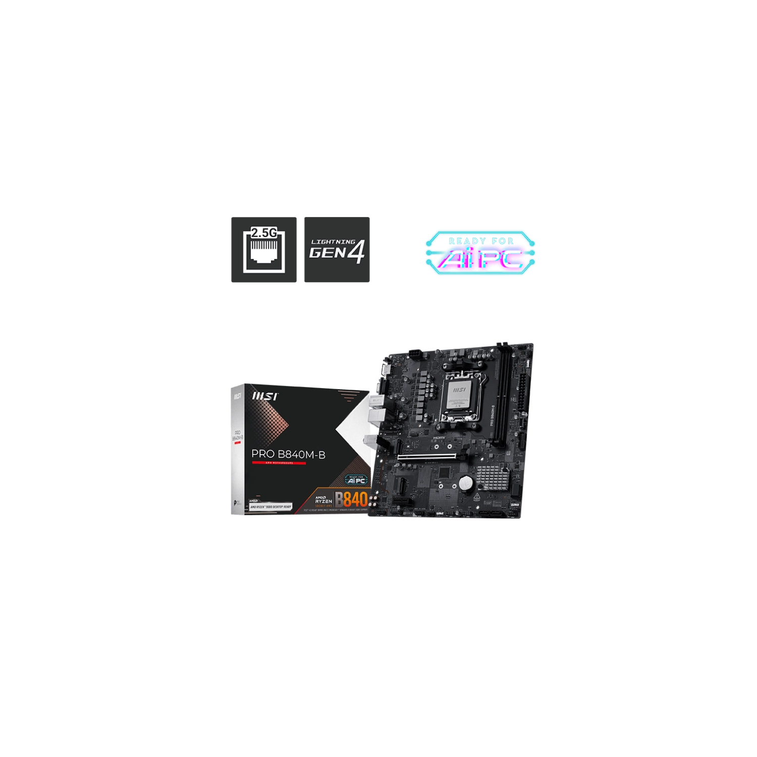 MOTHERBOARD MSI PRO B840M-B AM5 DDR5