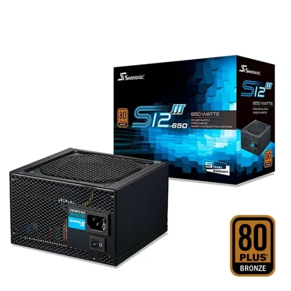 OUTLET FUENTE SEASONIC S12III-650 650W 80 PLUS BRONZE (USADA)
