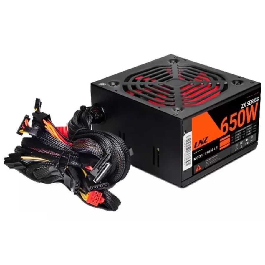 FUENTE LNZ ZX650-GZ 650W BOX CABLES MALLADOS