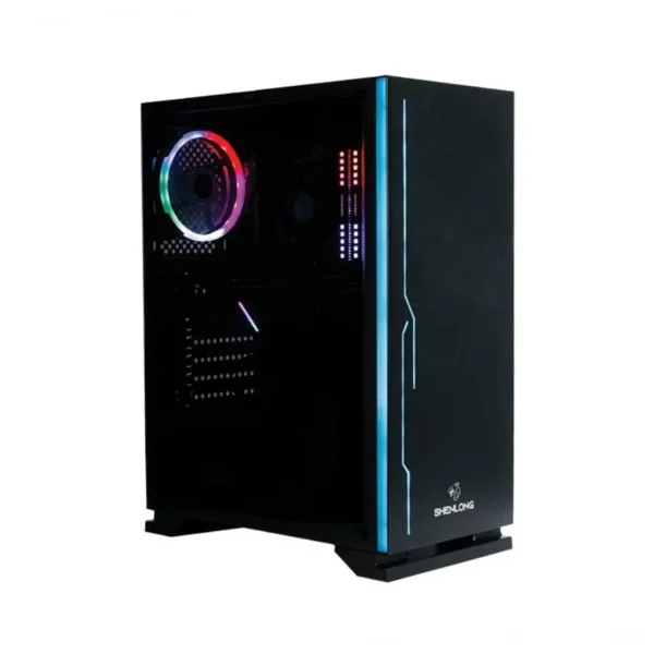 GABINETE GAMER RGB SHENLONG GT-701 MID TOWER 1 FAN RAINBOW ACRILICO - Imagen 2