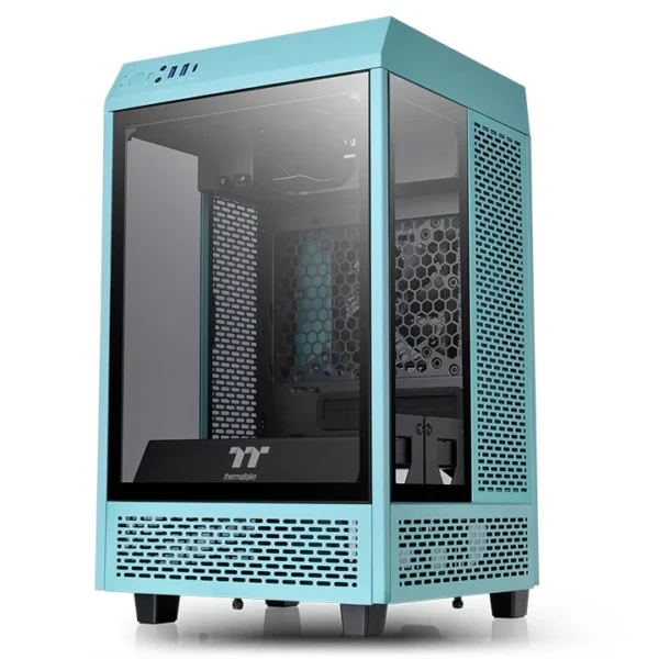 Gabinete The Tower 100 Turquesa C/ Vidrio Templado