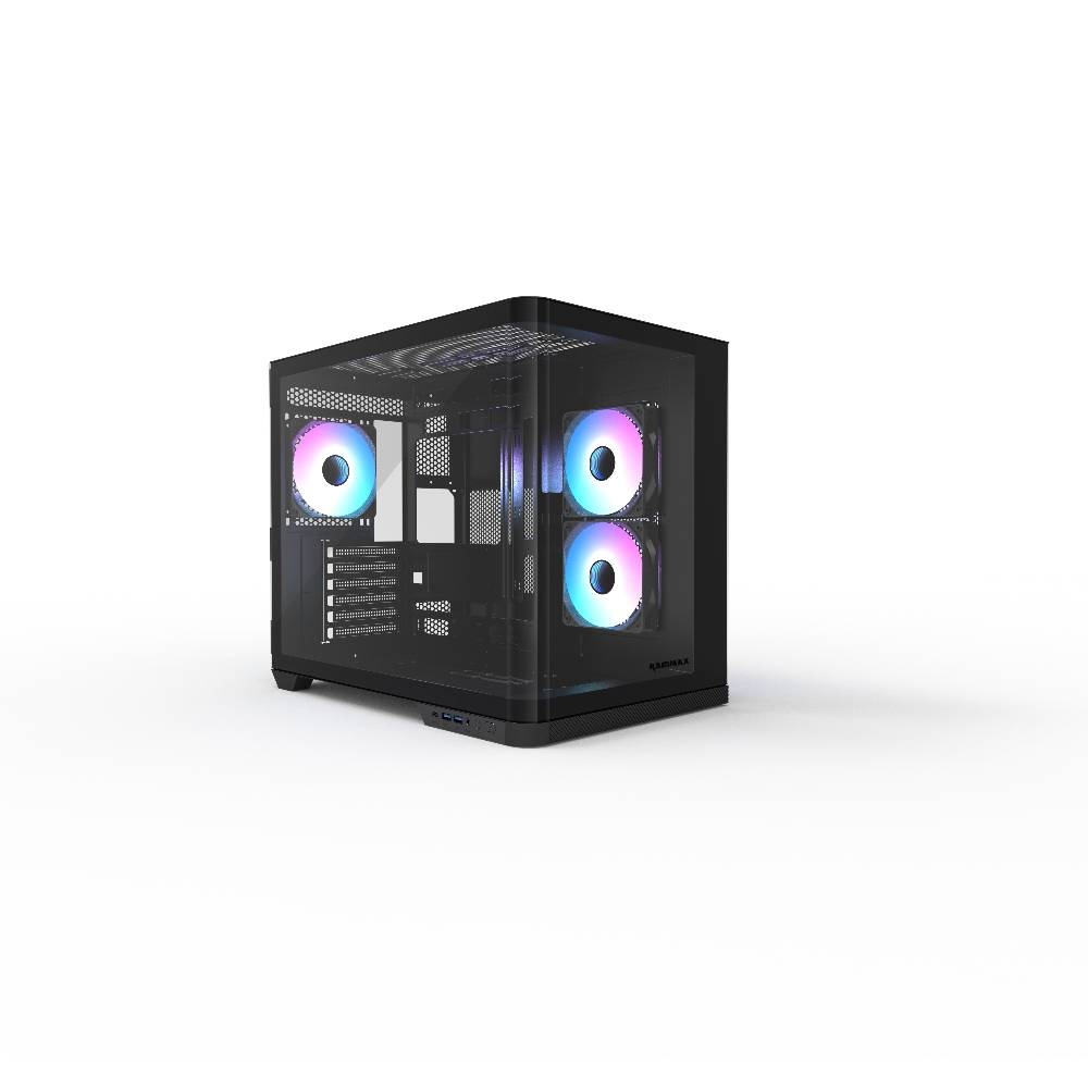 GABINETE GAMER RAIDMAX INFINITA I630 FISHTANK CURVED GLASS ARGB BLACK
