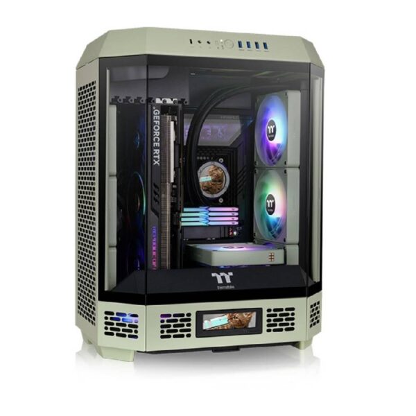 Gabinete TT The Tower 600 Mid-Tower TG x3 Fan x2 Matcha Green