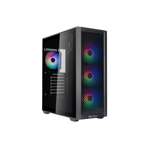 GABINETE GAMER SILVERSTONE FARA 515XR BLACK 4 COOLERS FIXED RGB ATX