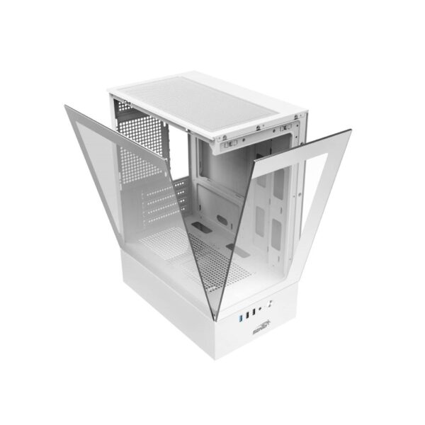 GABINETE GAMER SENTEY H10 WHITE GLASS MATX SIN COOLERS