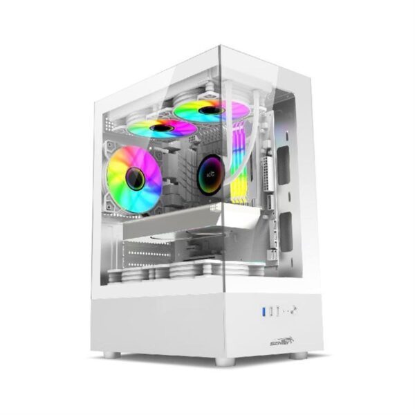 GABINETE GAMER SENTEY H10 ARGB WHITE GLASS MATX X5 FAN COOLERS