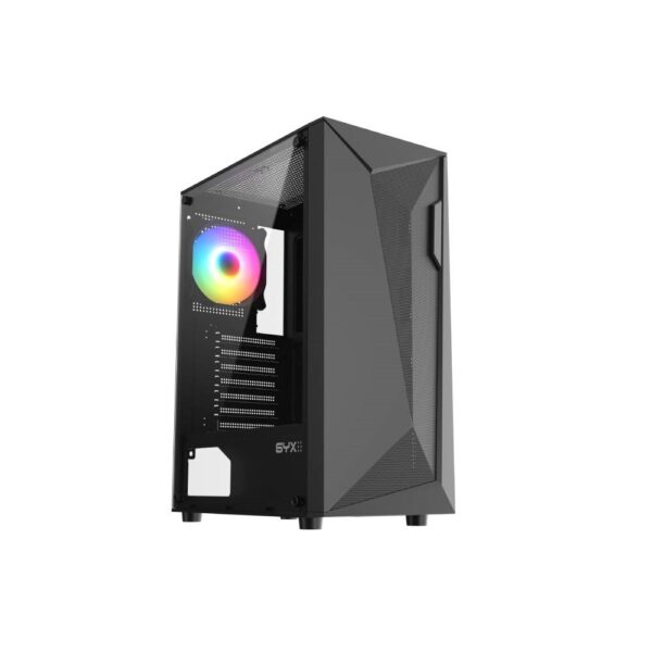 GABINETE GAMER SYX EQS9 BLACK 1 FAN COOLER ARGB ATX