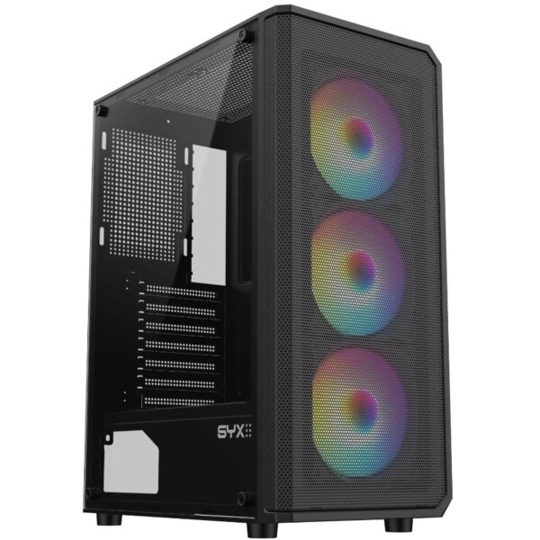 GABINETE GAMER SYX EQS10 BLACK 3 FAN COOLER ARGB ATX