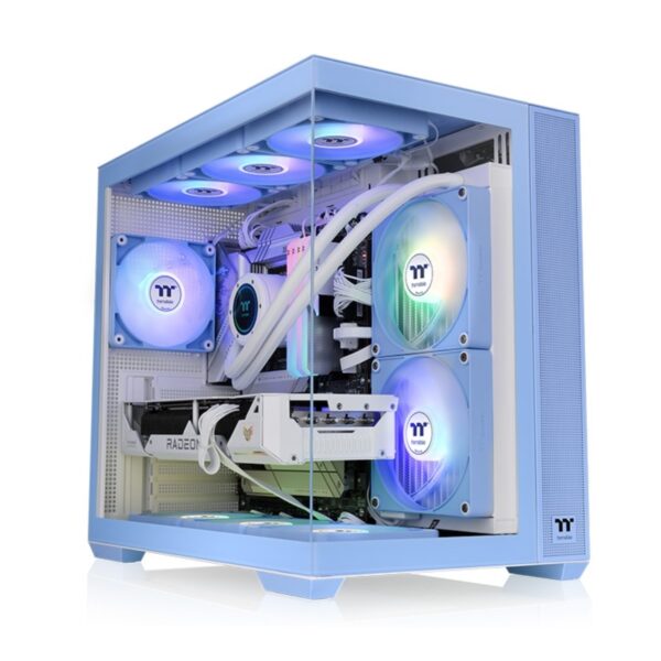 Gabinete TT View 380 Mid-Tower TG x2 Fan ARGB x4 Hydrangea Blue