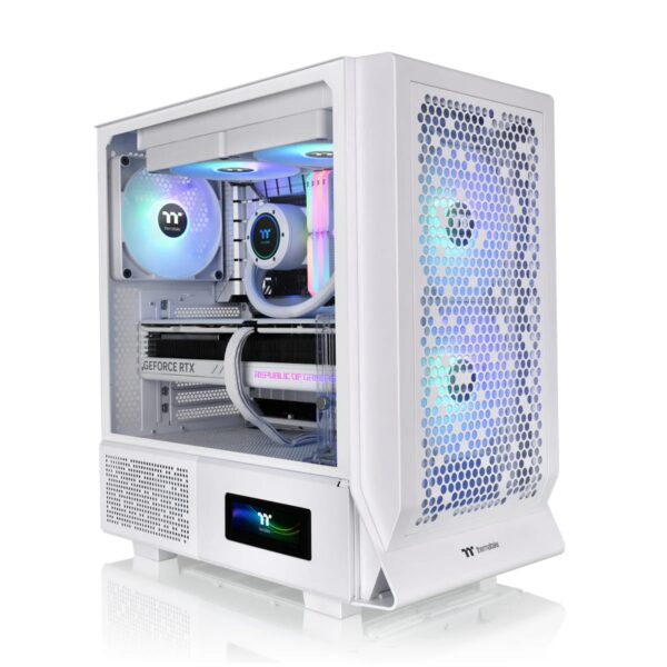 GABINETE THERMALTAKE Ceres 330 Mid-Tower TG CT140 ARGB Fan x2 + CT140 Fan x1 White