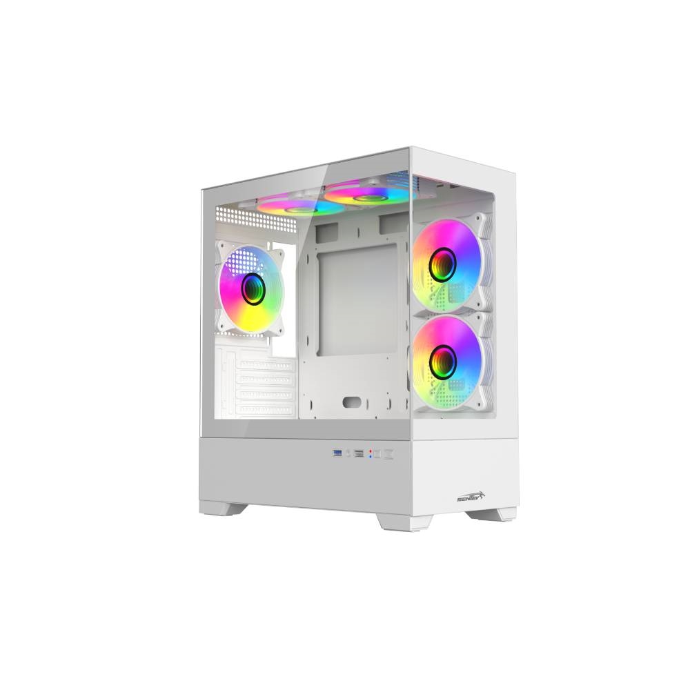 GABINETE GAMER SENTEY H30 WHITE 5 FANS ARGB
