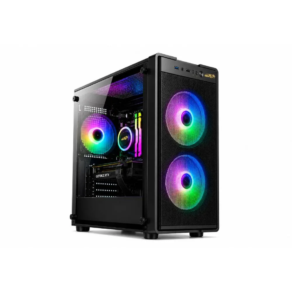GABINETE GAMER SENTEY M12 BLACK MATX 3 COOLERS ARGB