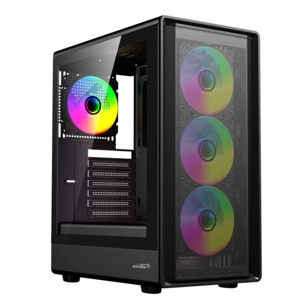 GABINETE GAMER SENTEY M40 BLACK ATX 4 COOLERS ARGB
