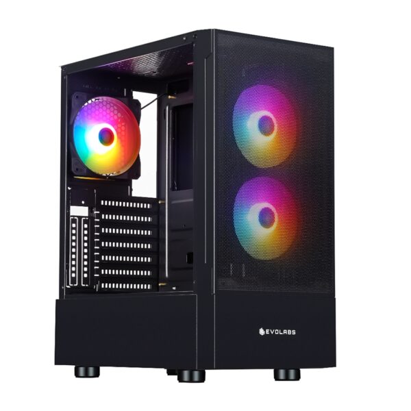 GABINETE GAMER EVOLABS SOPHYSTIX EVO-110A ATX 3 COOLERS FIXED RGB