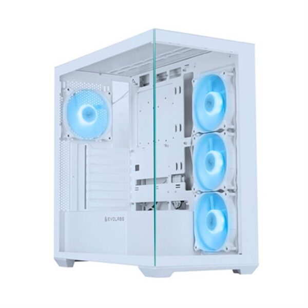 GABINETE GAMER EVOLABS PROGRESSION WHITE EVO-305AW ATX 4 COOLERS ARGB