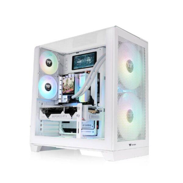 Gabinete TT View 390 Air Mid- TG Curvo Fan x2 White