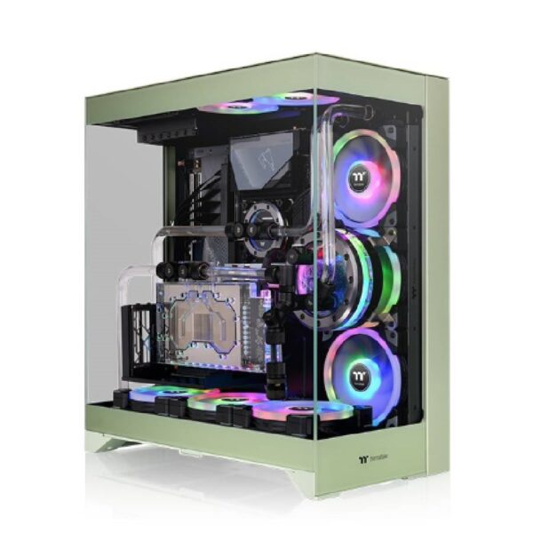 Gabinete TT CTE 550 Mid-Tower TG x3 Matcha Green