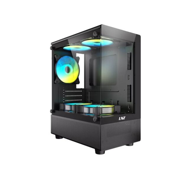 GABINETE GAMER LNZ P11 MESH 5 COOLERS ARGB BLACK