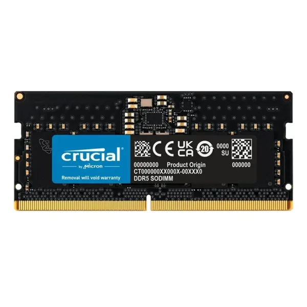 Memoria Ram SODIMM CRUCIAL CT 16GB DDR5 4800MHz CL40 1.10V Single Negro