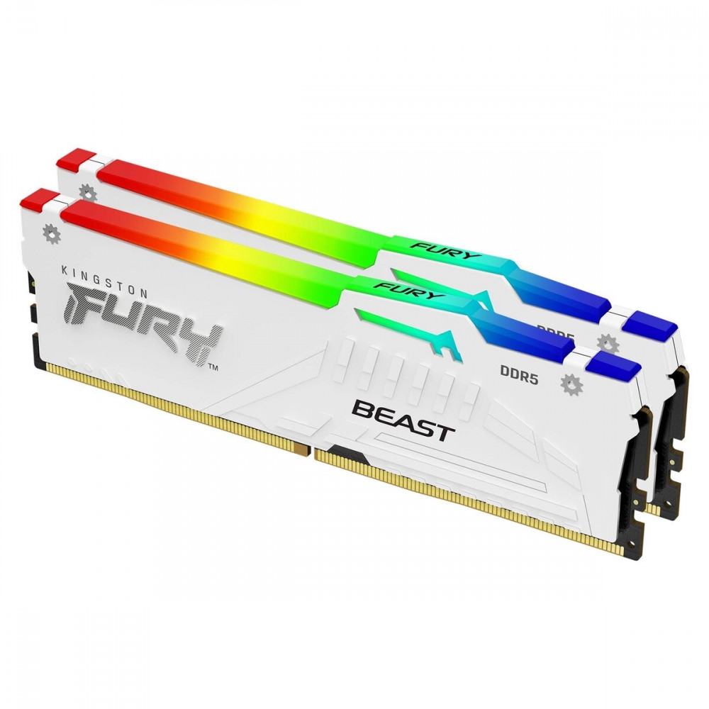 MEMORIA DDR5 KINGSTON 32GB (2X16GB) 6000 MHZ FURY BEAST WHITE RGB