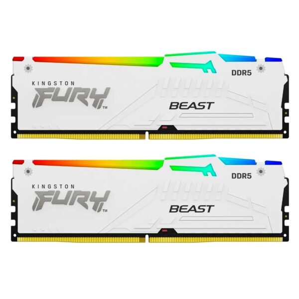 Memoria DDR5 Kingston 32GB (2x16GB) 5600 MHz FURY Beast White RGB EXPO