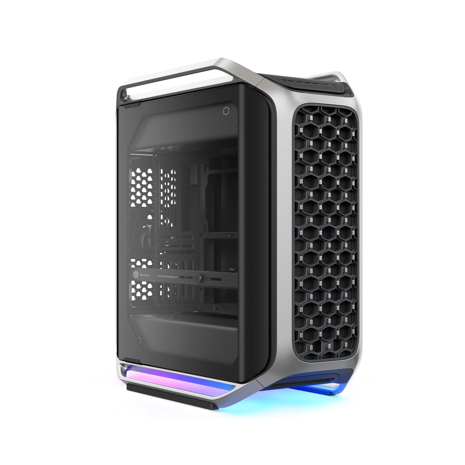 GABINETE COOLER MASTER COSMOS ALPHA FULL TOWER 3 FANS TEMPERED GLASS SILVER S/FUENTE