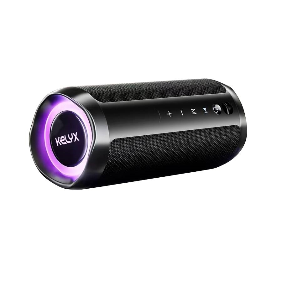 PARLANTE KELYX BLUETOOTH 2 ALTAVOCES 12W CILINDRO RGB HIFI IPX7 MICROSD / USB