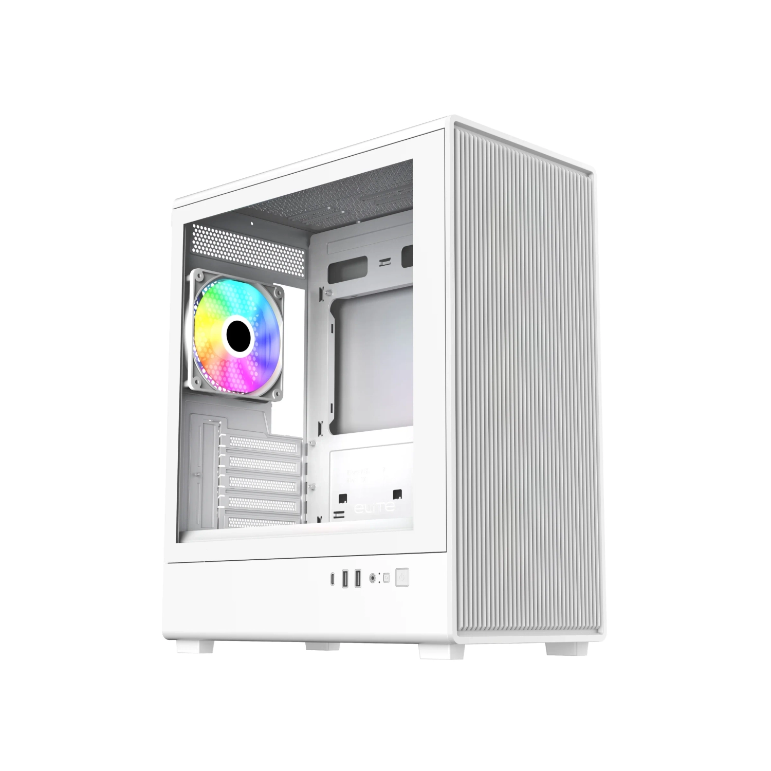 GABINETE COOLER MASTER ELITE 350 MINI TOWER 4 FANS ARGB TEMPERED GLASS WHITE S/FUENTE