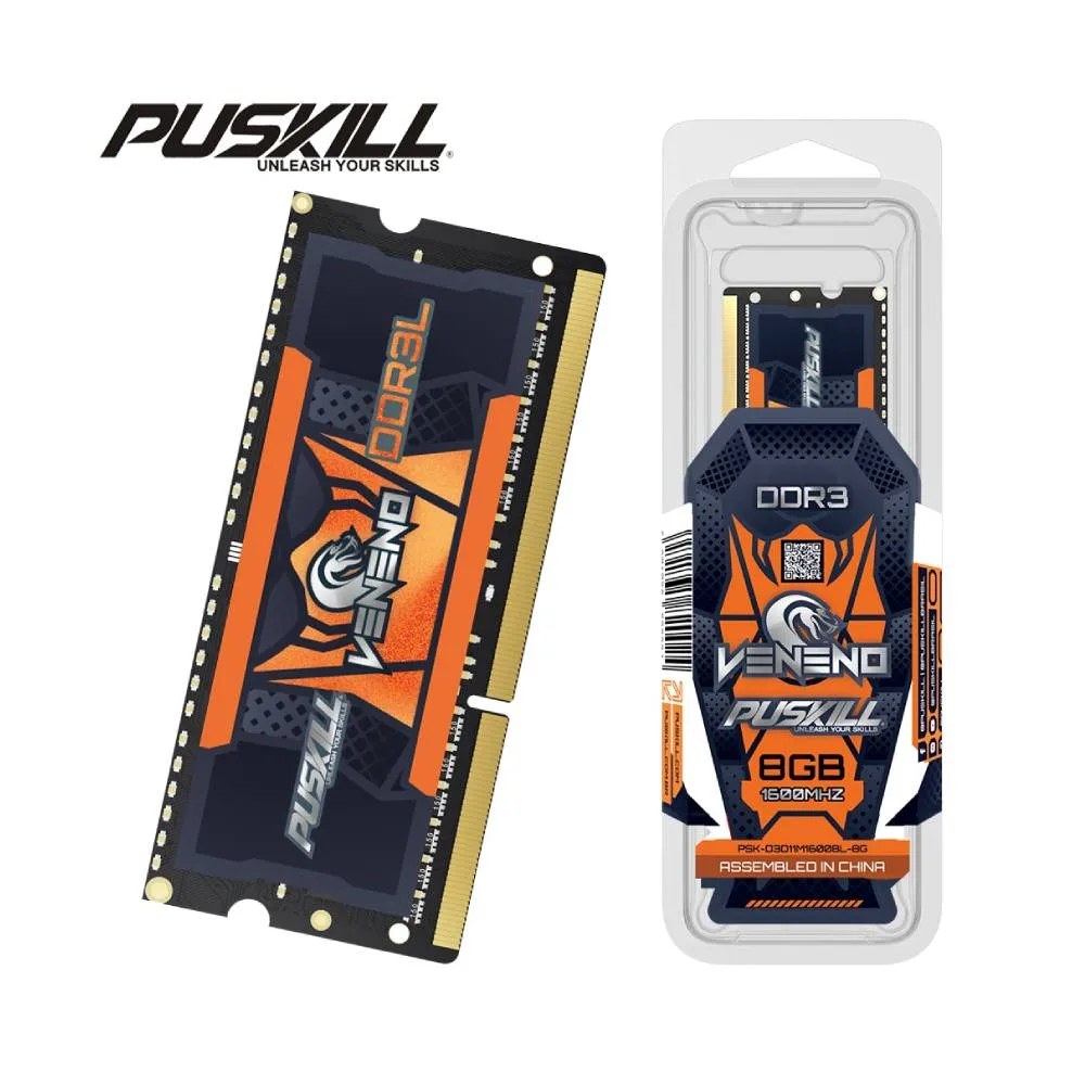 MEMORIA RAM DDR3 PUSKILL VENENO 8GB 1600MHZ 1.35V SODIMM NOTEBOOK