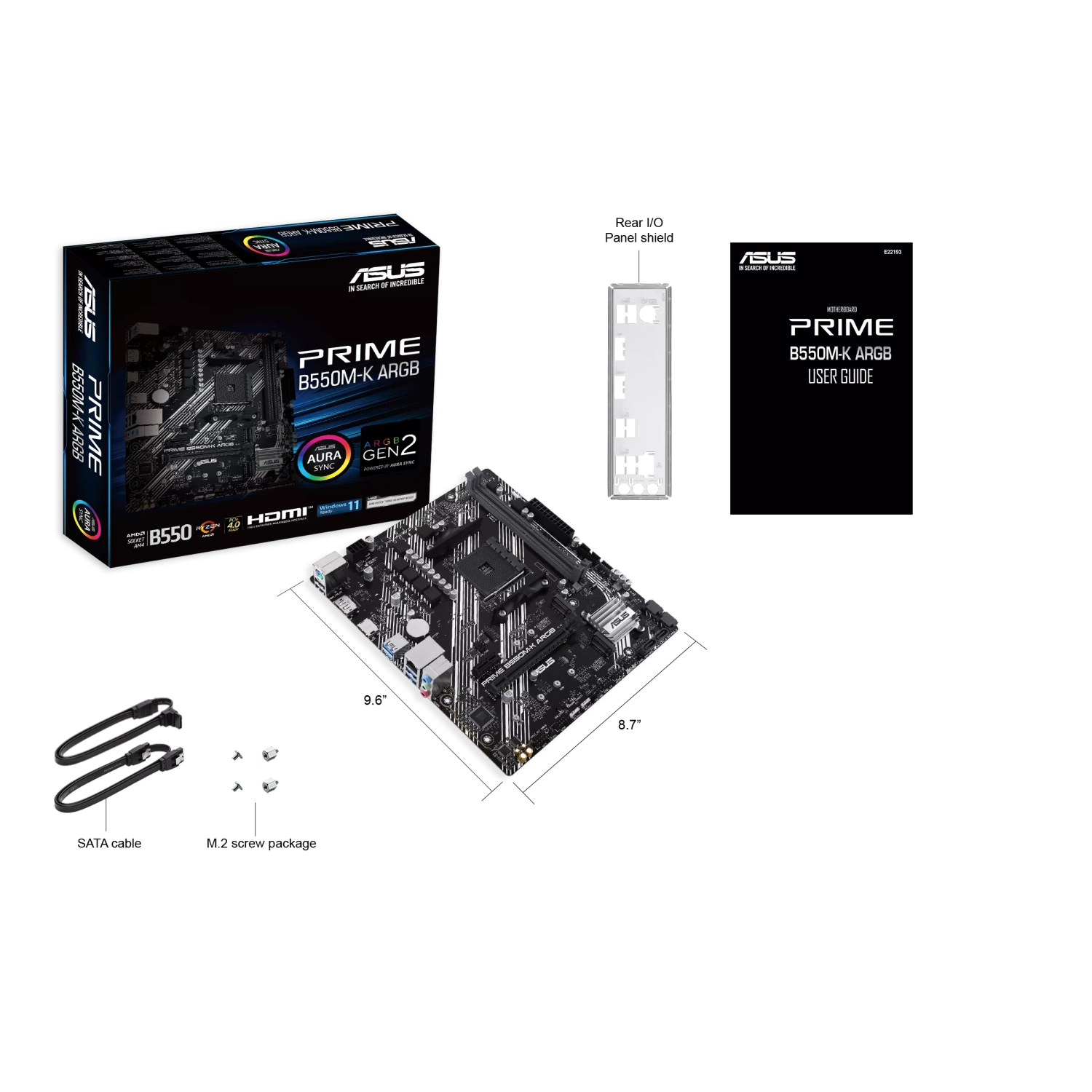 MOTHERBOARD ASUS PRIME B550M-K ARGB AM4 DDR4