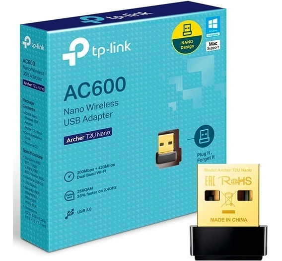 PLACA WIFI ARCHER T2U NANO P.REDW USB AC600 DUAL BAND