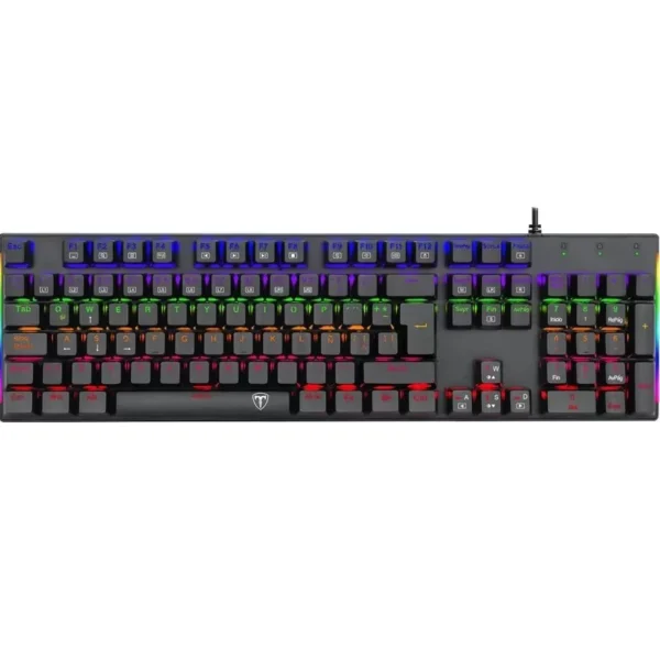 TECLADO GAMER T-DAGGER NAXOS BLACK SWITCH RED ESPAÑOL RAINBOW RGB
