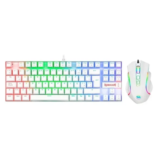 KIT TECLADO Y MOUSE REDRAGON K552RGB-BA-W-SP KUMARA K552W + GRIFFIN M607W