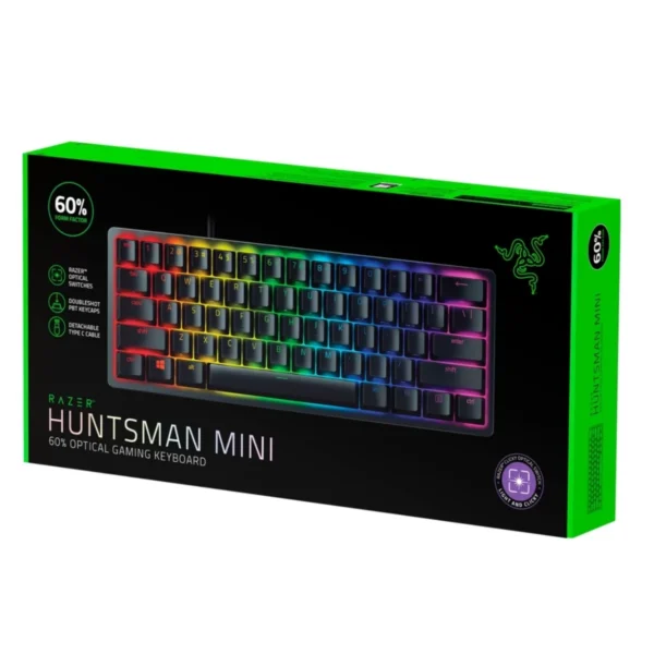 TECLADO RAZER HUNTSMAN MINI 60% OPTICAL PURPLE SWITCH SPANISH LAYOUT
