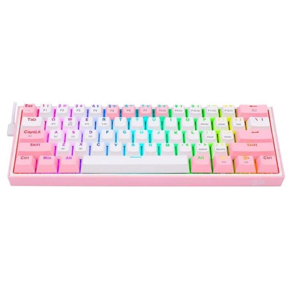 TECLADO REDRAGON FIZZ PRO WHITE/PINK SWITCH RED WIRELESS