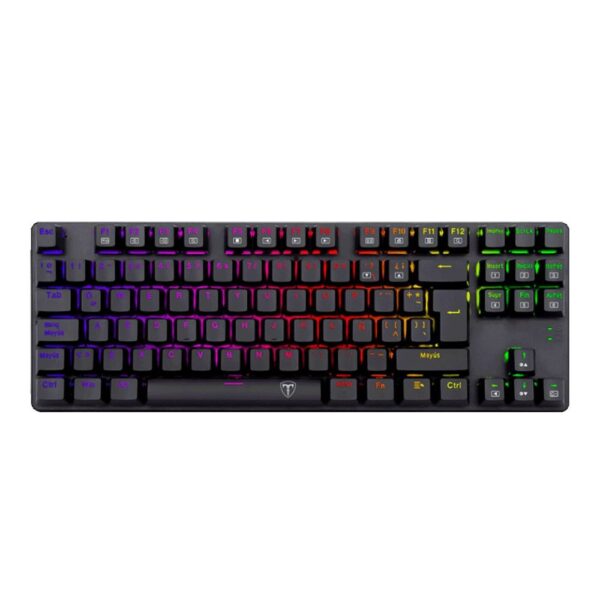 TECLADO GAMER T-DAGGER BORA BLACK SWITCH RED ESPAÑOL RGB