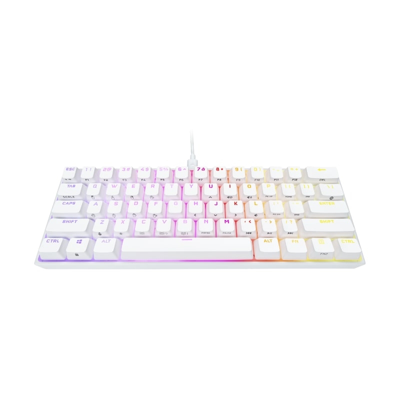 TECLADO CORSAIR K65 RGB MINI 60% MECANICO CHERRY MX SPEED WHITE