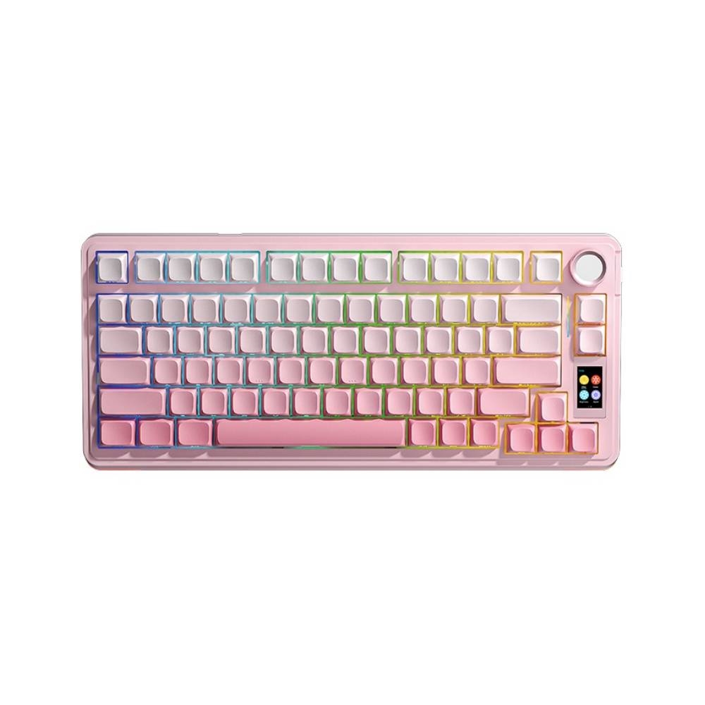 TECLADO MECANICO AULA S75 PRO PINK WHITE WIRELESS